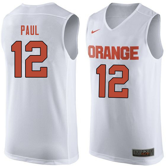 Men #12 Brendan Paul Syracuse White College Basketball Jerseys Sale-White